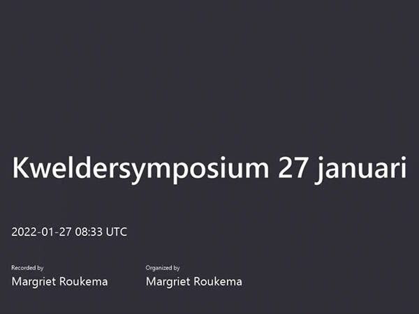 NCK-Ecoshape Kweldersymposium (27 Jan 2022)